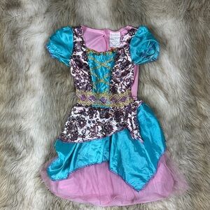 Girls Gypsy Fairy Costume Dress w/ Gold Coin Detail – Size Medium – Pre-Owned